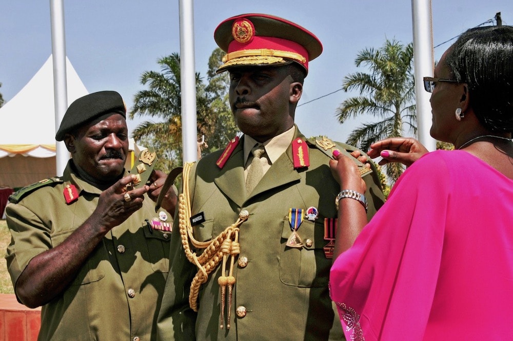 uganda general muhoozi swearing in attacks press journalists getty